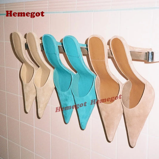 Blue Pointed Toe Stiletto Heels