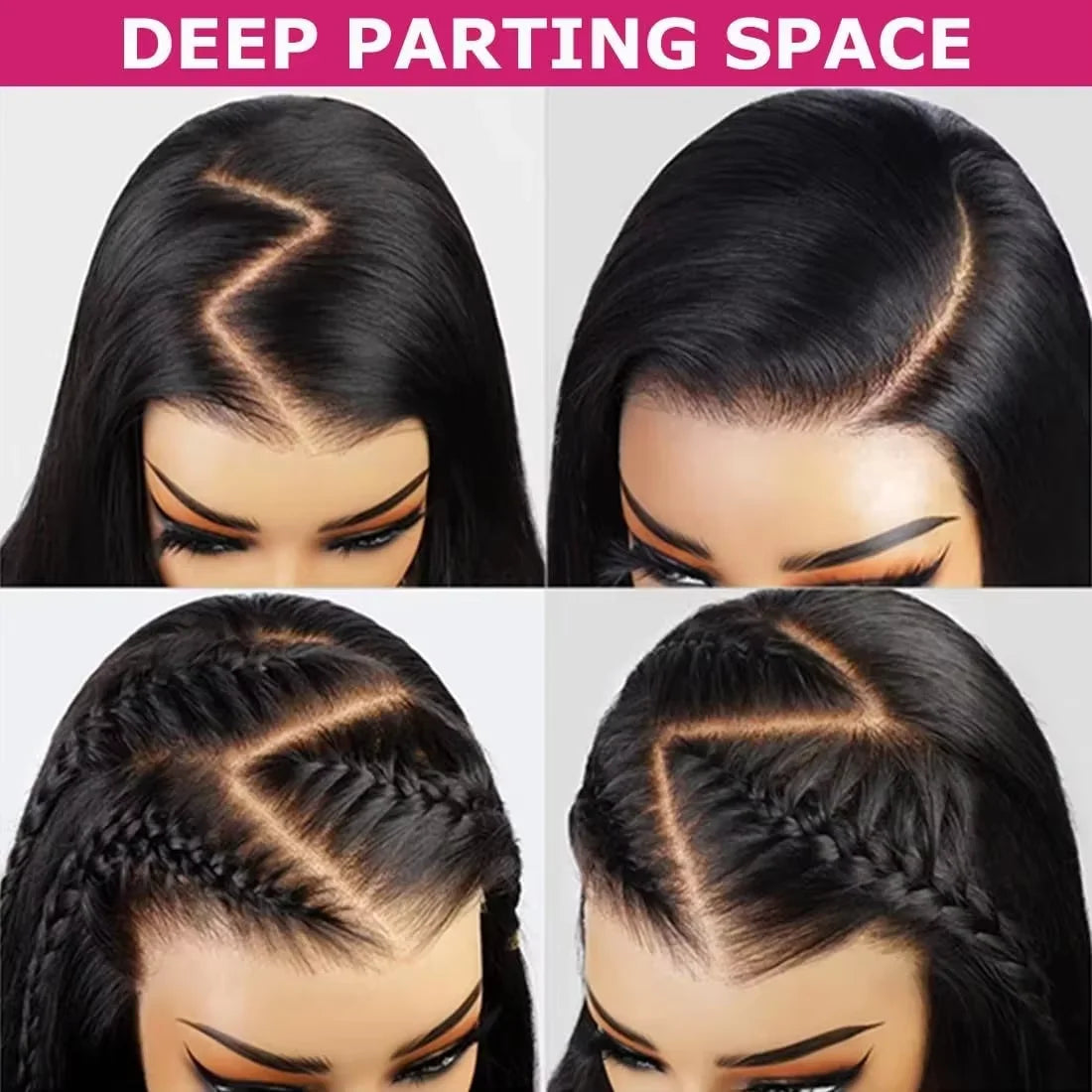 Glueless Straight Human Hair Lace Front Wig for Women