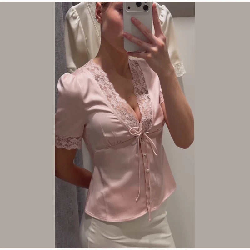 Lapel Jacket and Ruffle Hem Shorts Two-Piece Set for Women