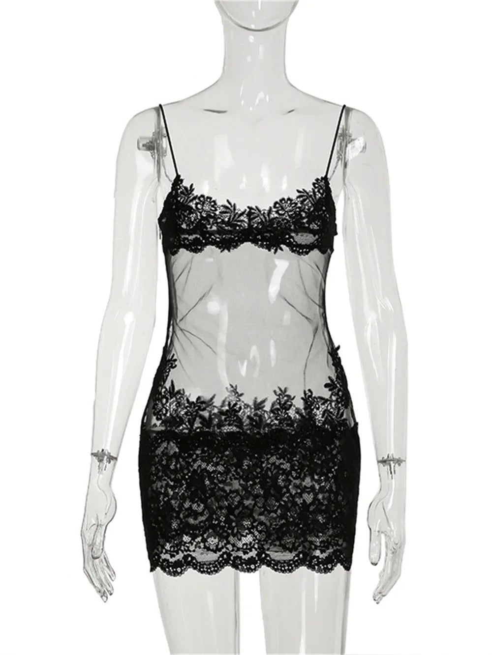 Patchwork Lace Y2K Party Dress Sleeveless Low Neck Mini for Women