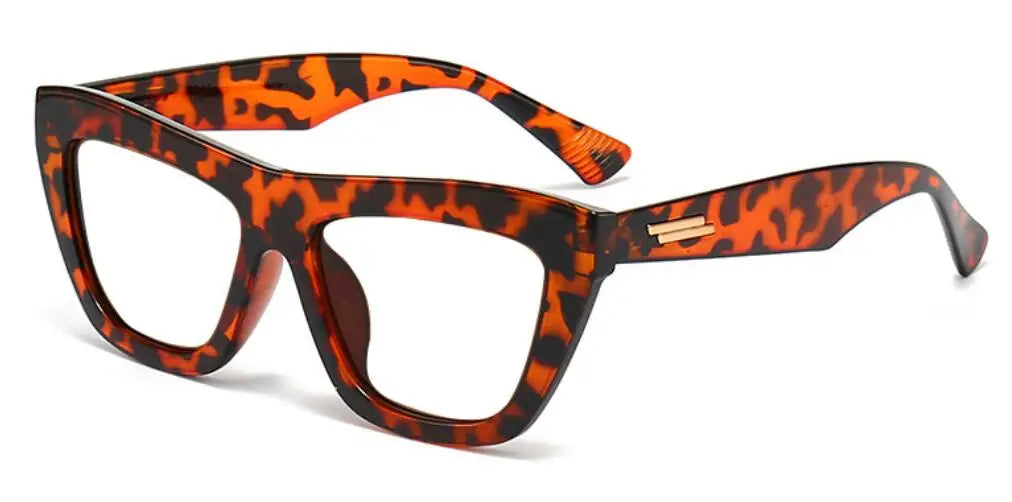 Clear Green Reading Glasses With Gold Stripe Frame for Women