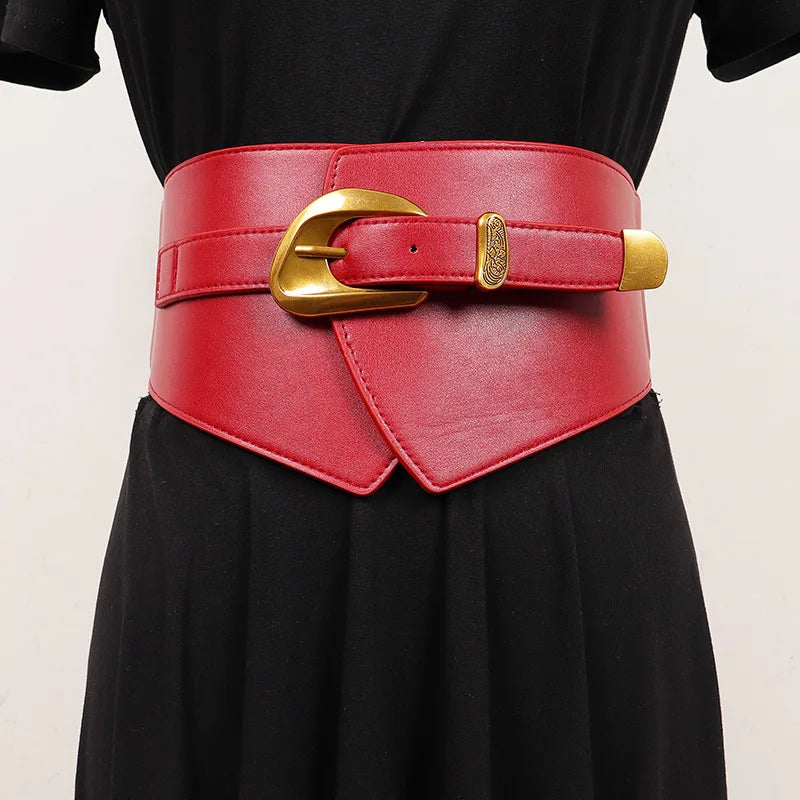 Wide Black Elastic Waist Cincher Corset Belt for Women