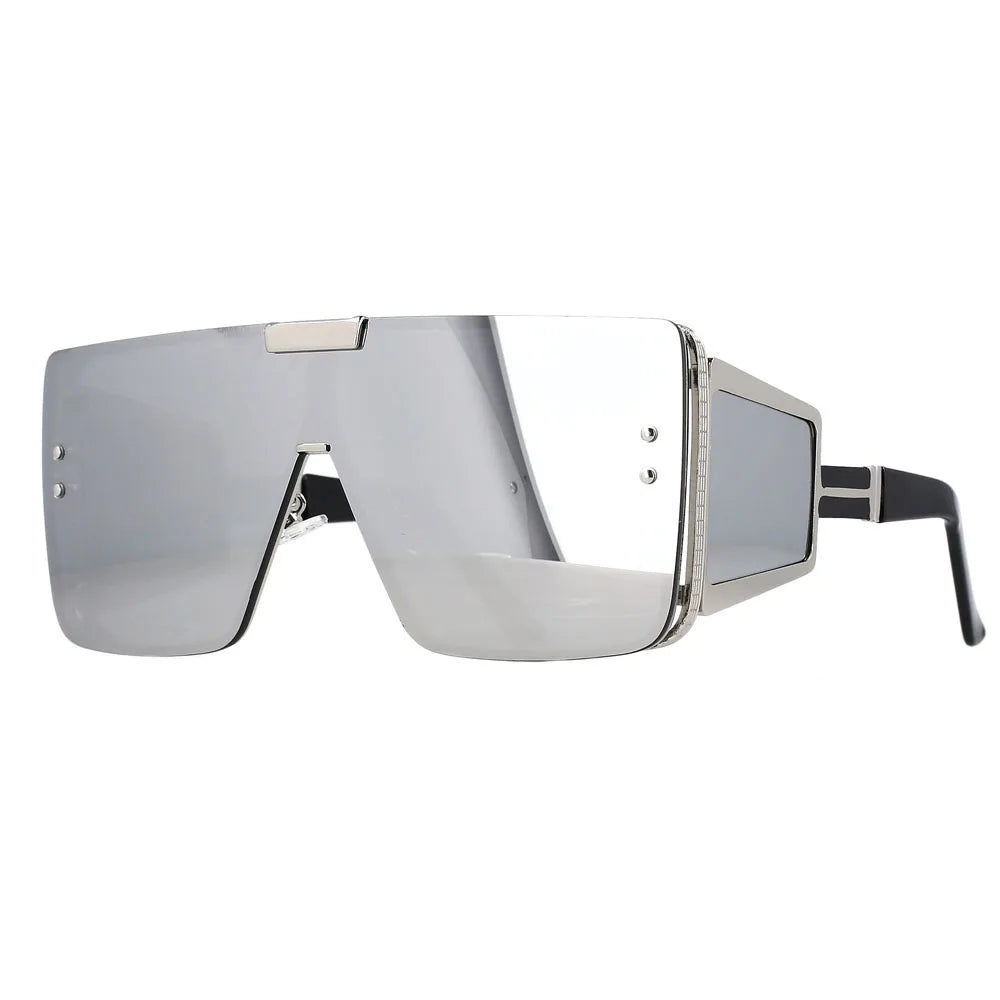 Oversized Retro Single Lens Sunglasses