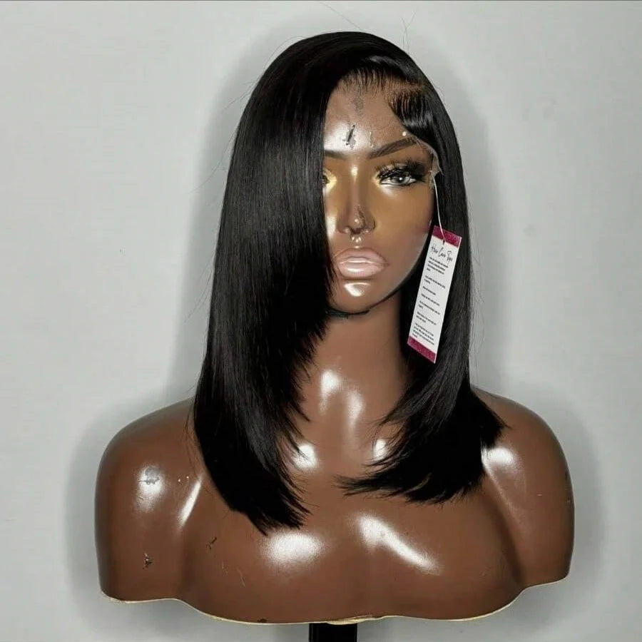 Short Straight Bob Lace Closure Wig With Baby Hair For Women