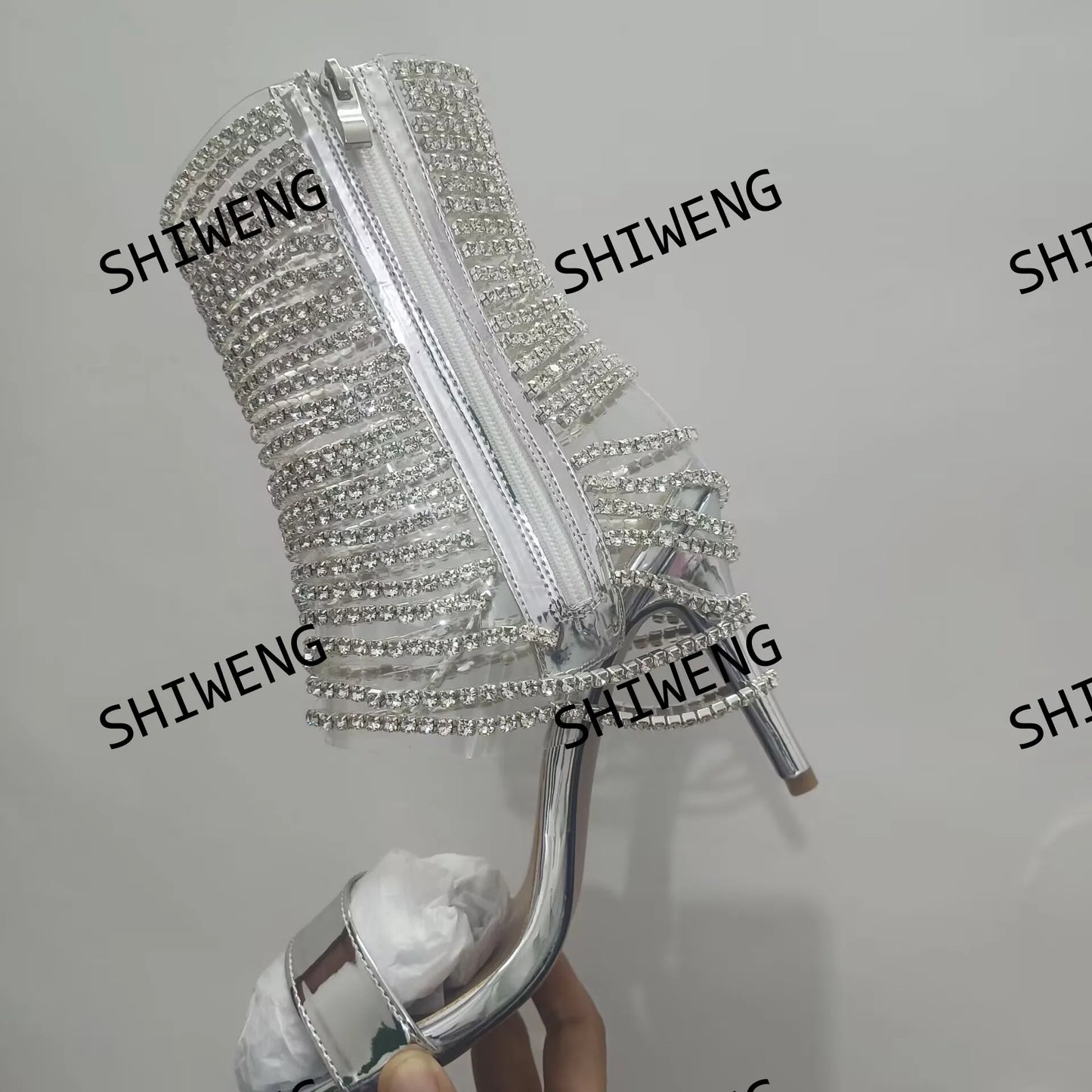 Crystal Tassel Bling Stiletto High Heel Sandals for Women