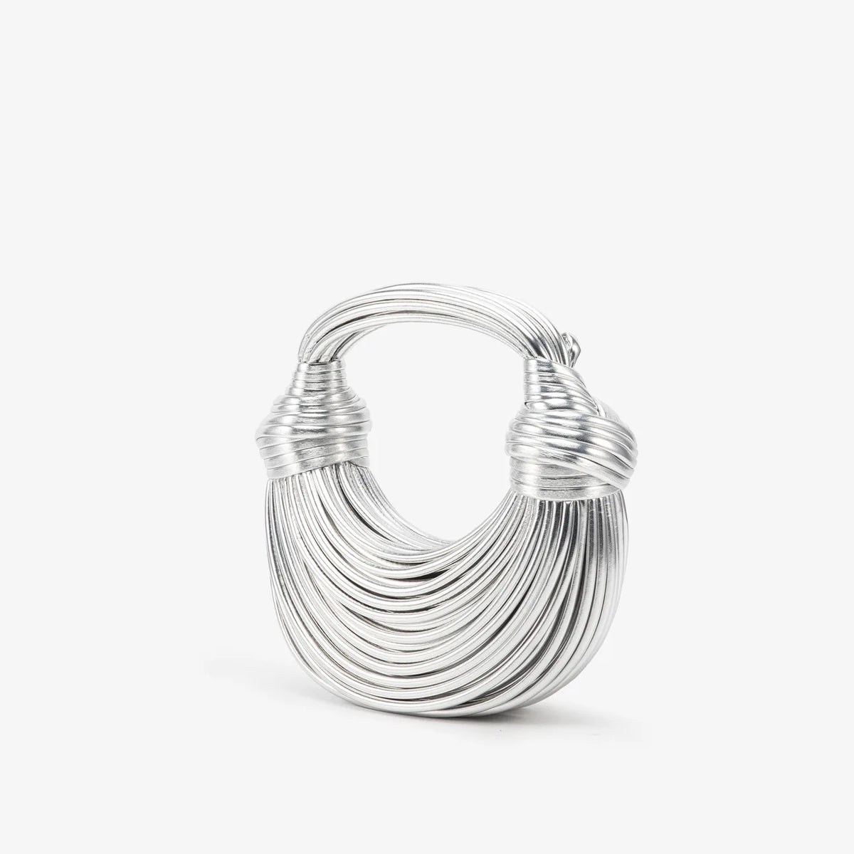 Glossy Woven Dumpling Cloud Clutch Bag With Knot Detail for Women