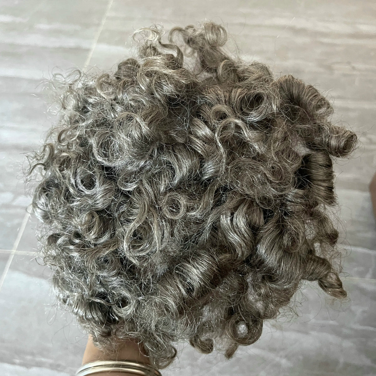 Natural Curly V Loop Hair Replacement Toupee for Women