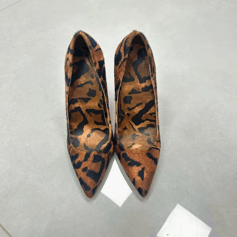 Leopard Print Pointed Toe Stiletto Pumps for Women