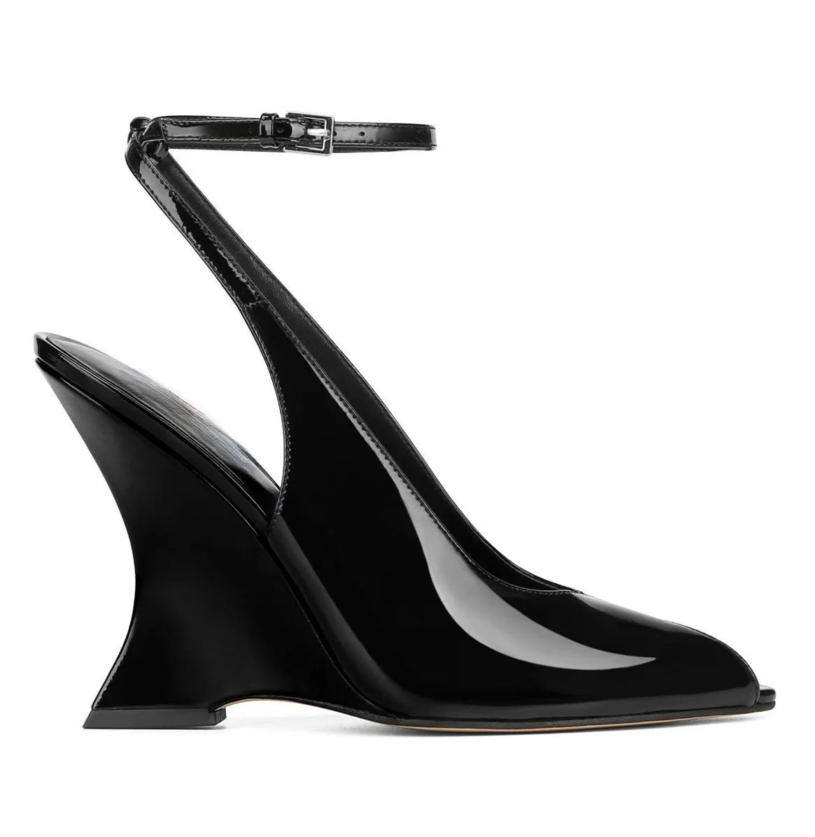Elegant French Style Buckle Wedge Sandals for Women
