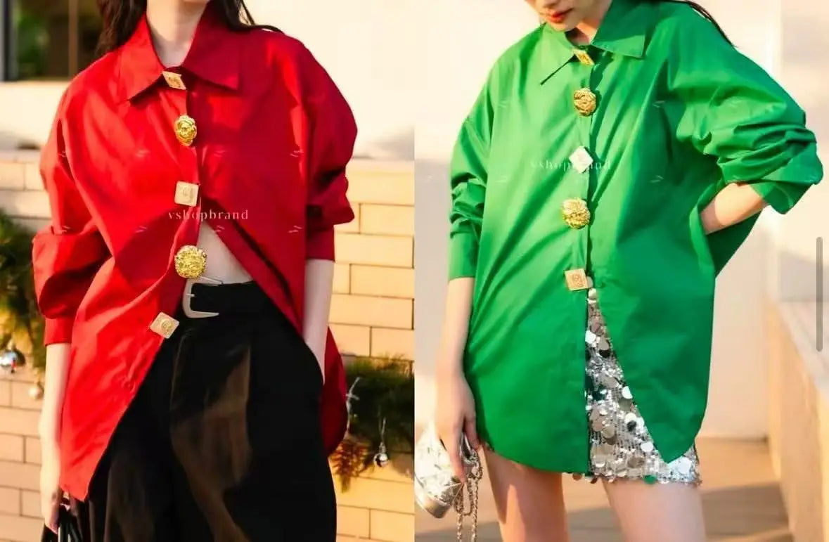 Loose Fit Long Sleeve Blouse