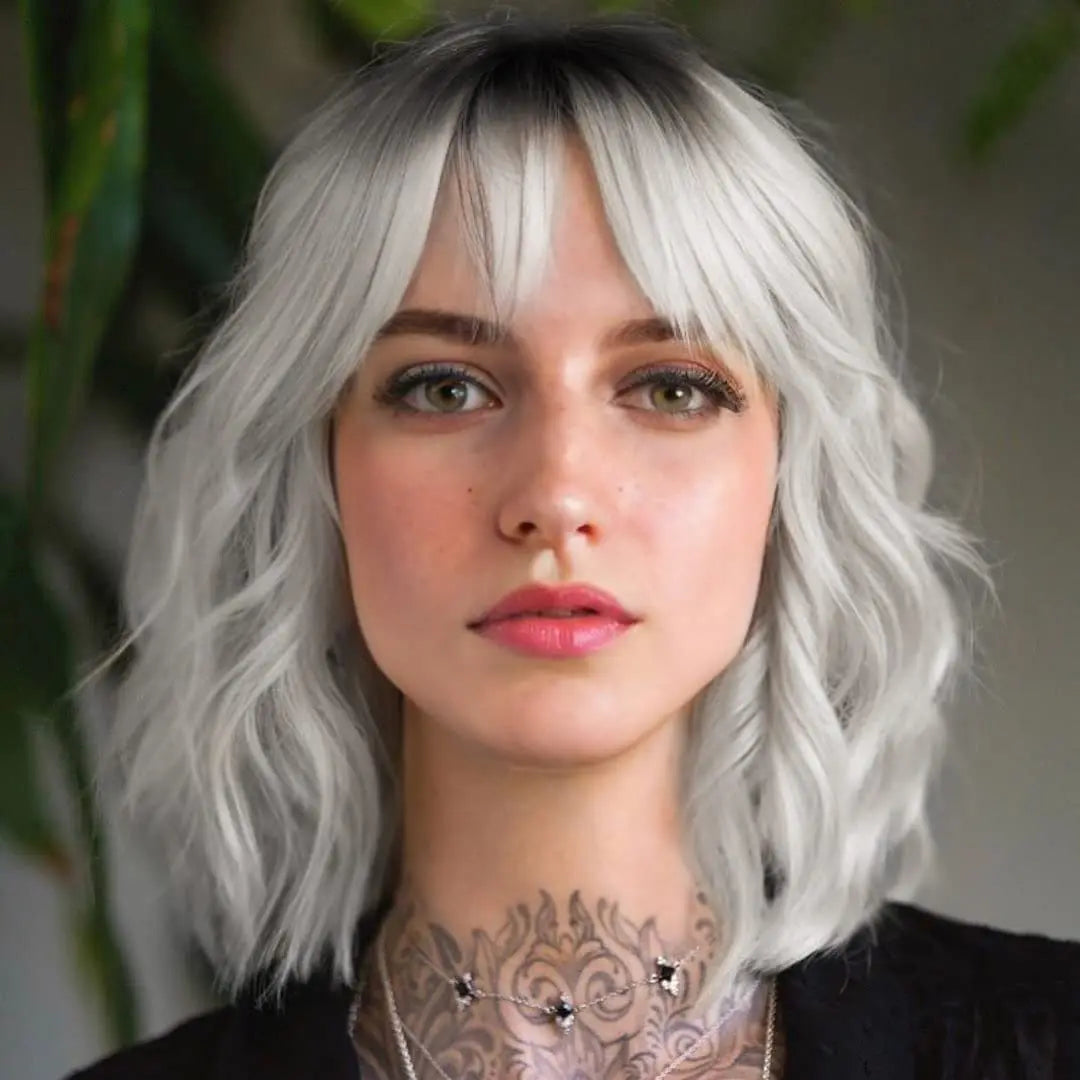 Pastel Synthetic Wavy Shoulder Length Wig for Women