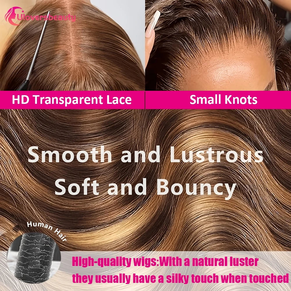 Highlight Body Wave Lace Front Human Hair Wig for Women