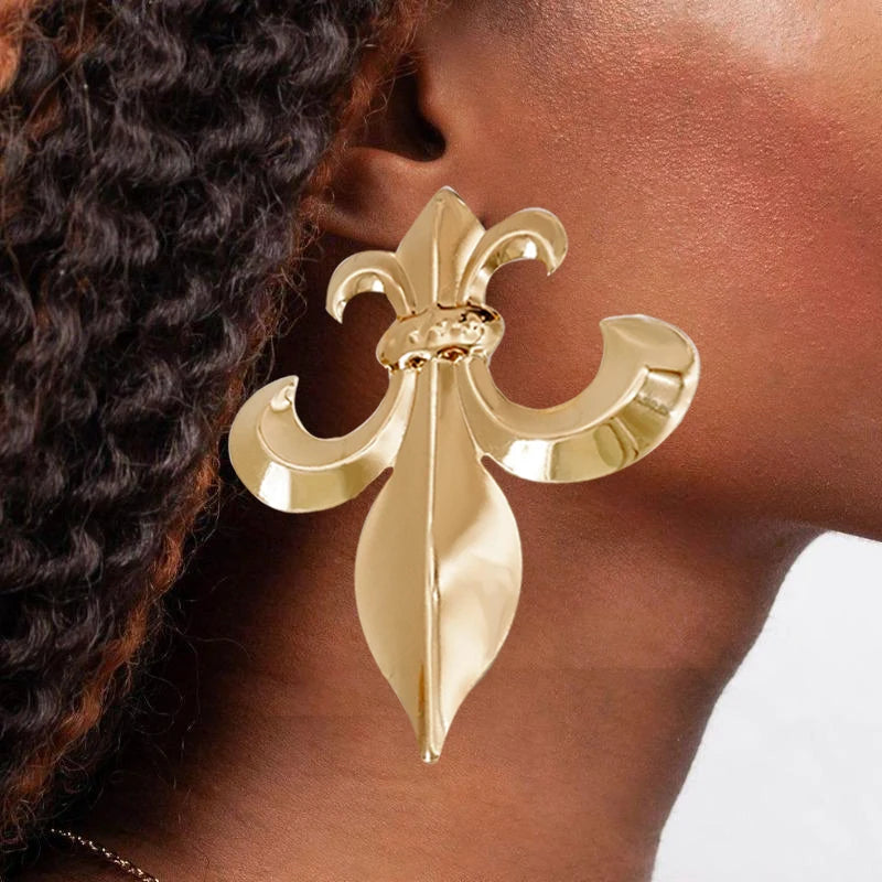 Fashion Jewelry Big Gold Color Round Geometric Earrings Dangle Drop Earrings For Women African Wedding Party Gifts