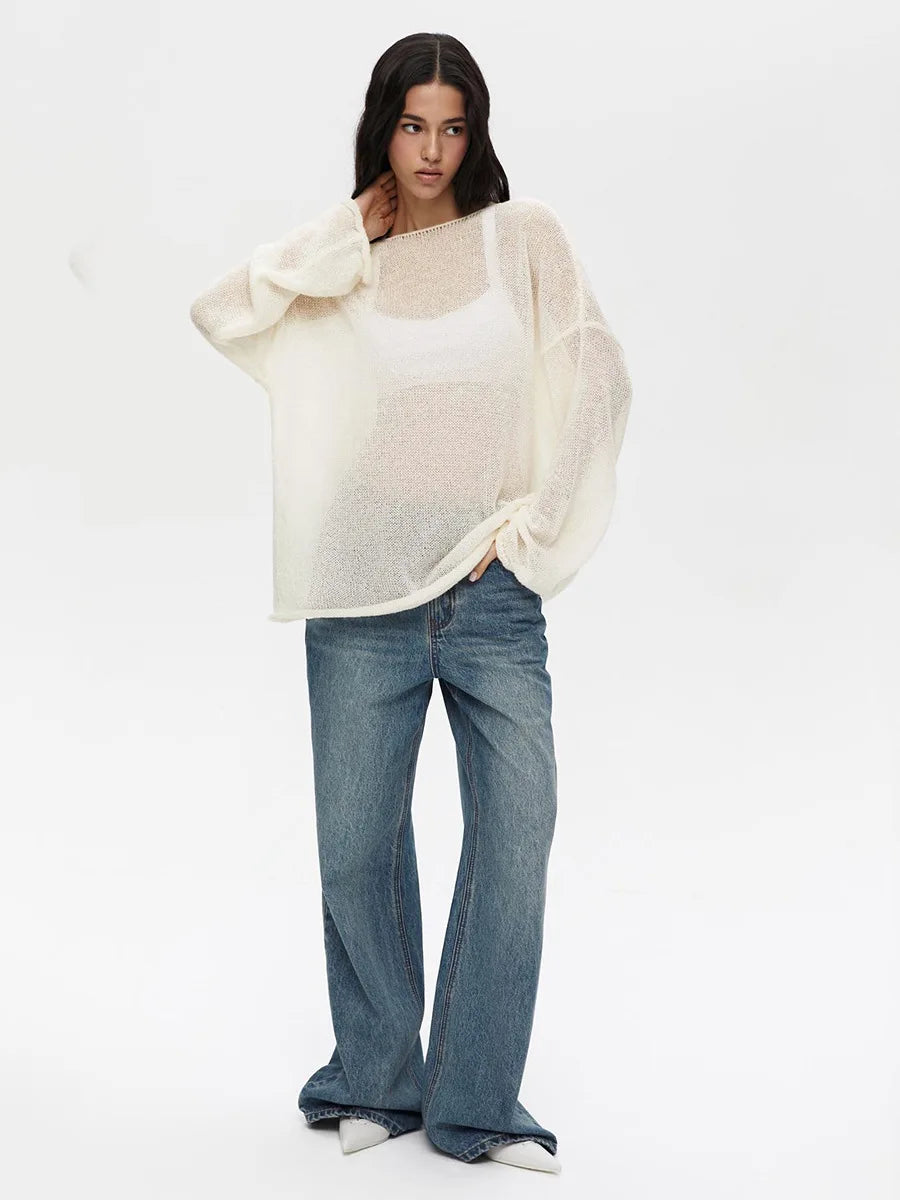 Sheer Hollow Knit Sweater