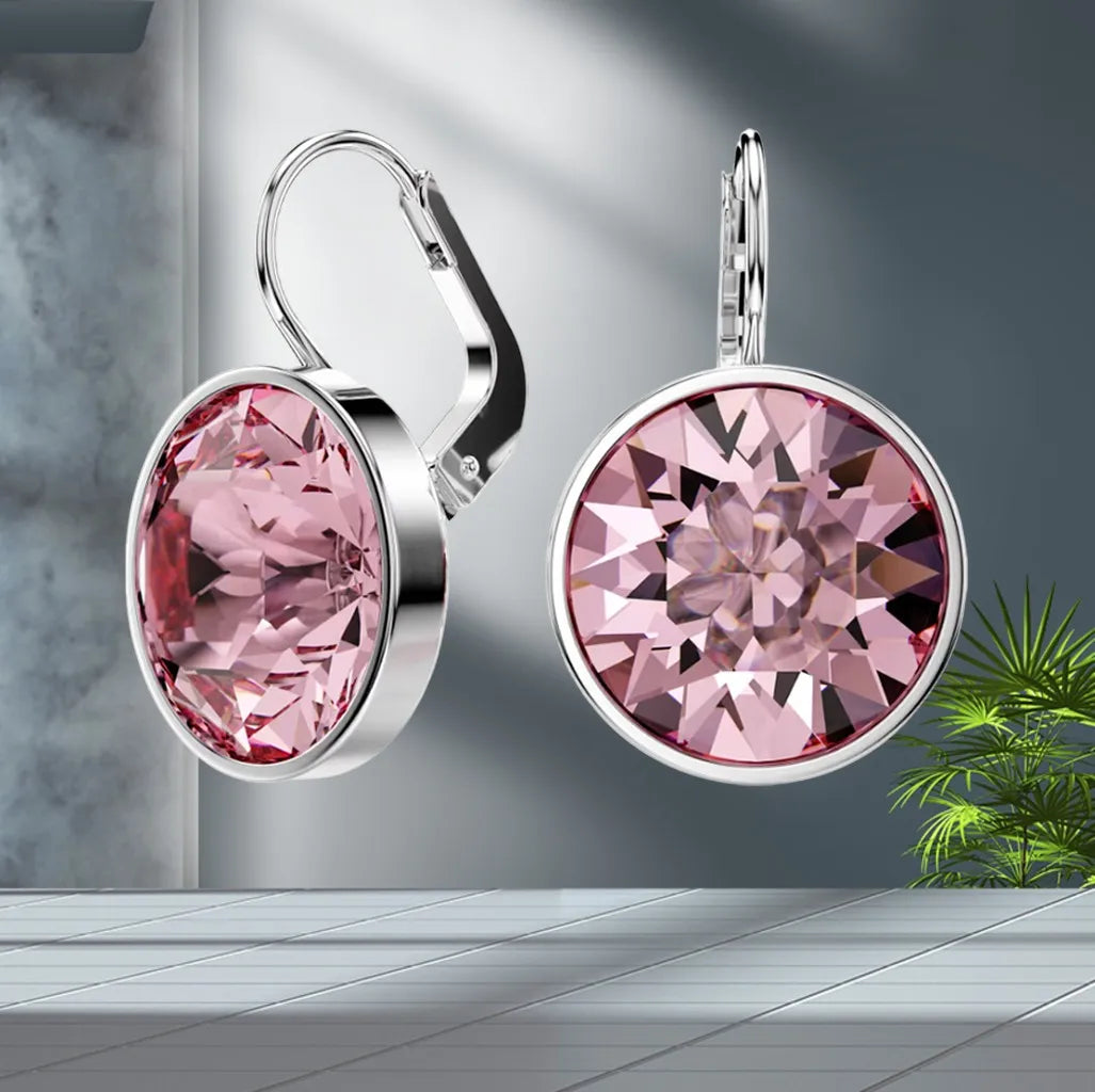 Elegant Silver Crystal Necklace And Earring Set for Women