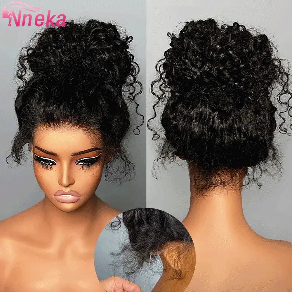 Deep Wave Glueless Human Hair Lace Front Wig for Women