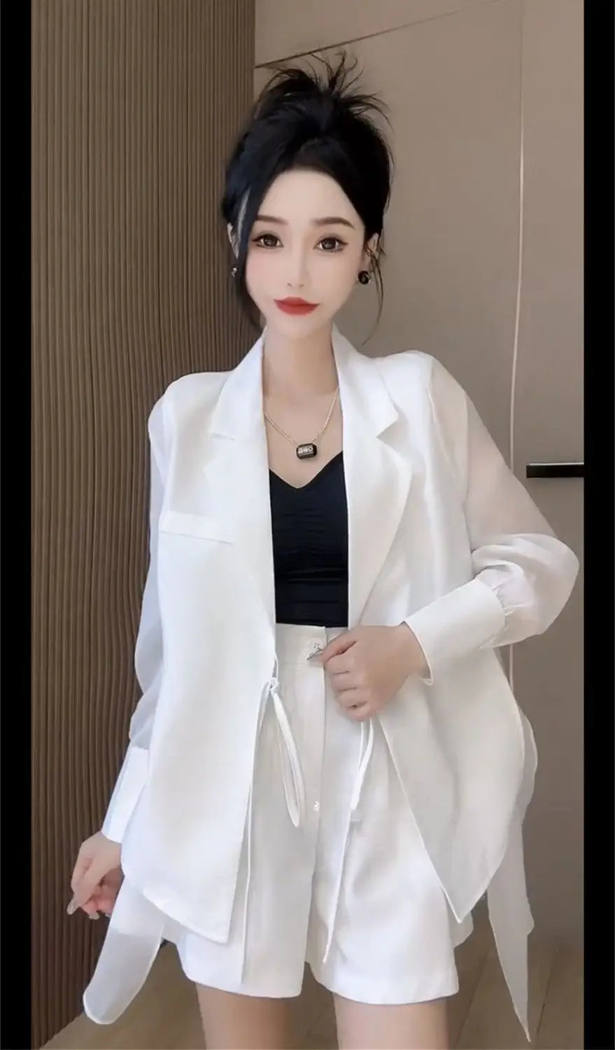 Summer 2 Piece Outfits 2025 Formal Kit Office Blazer Suits Set of Two Fashion Pieces for Women Shorts Cheap Womens Matching Sets