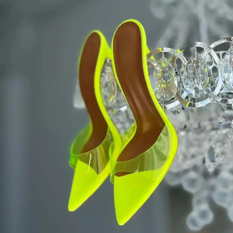 Elegant Solid Color PVC Pointed Toe Pumps for Women