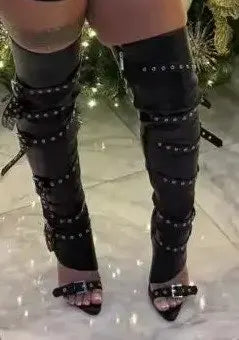 Camouflage Side Zipper Over The Knee Boots For Women