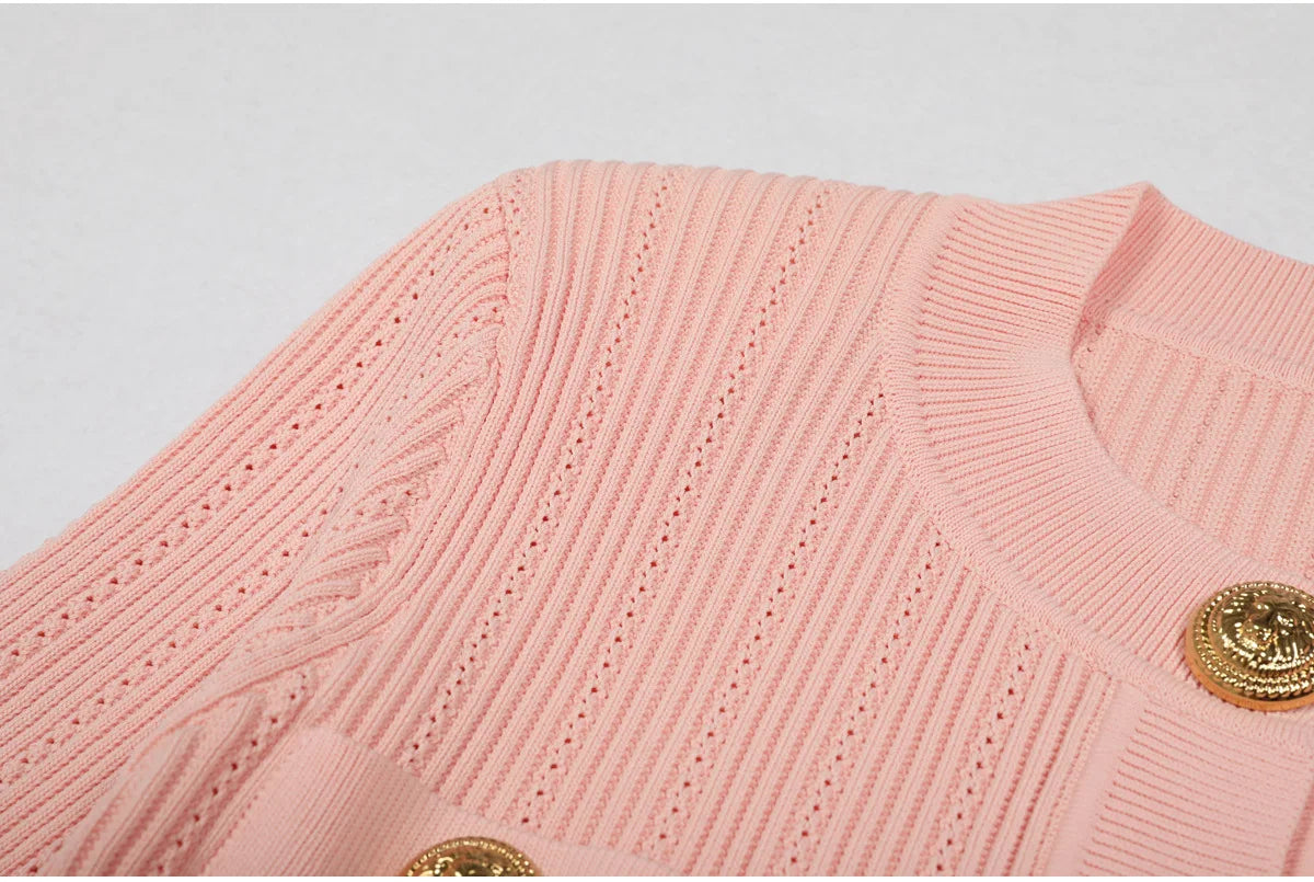O Neck Knit Sweater Coat