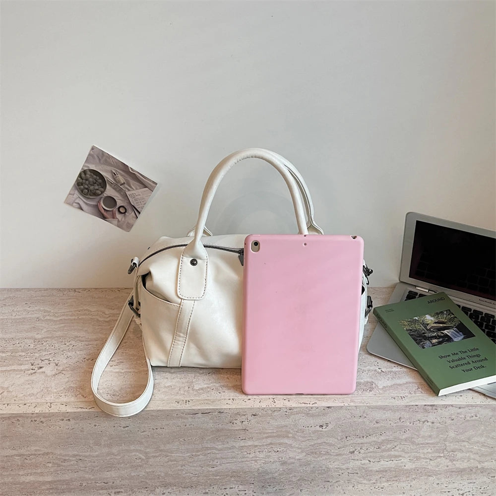 Practical Pure Color Vegan Leather Shoulder Crossbody Bags for Women