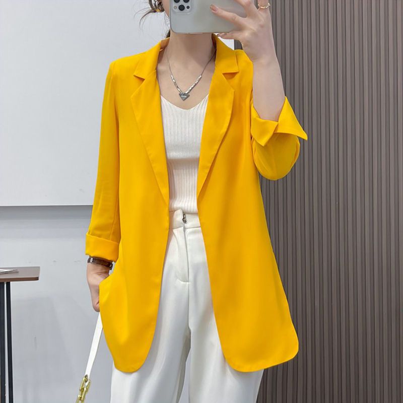 Purple Blazers Jacket for Women Fall Outfits Korean Long Trend Clothing Casual Women's Blazer Suits Tailoring 2025 Spring Coats
