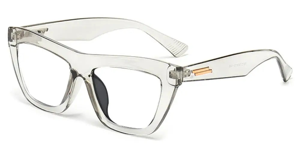 Clear Green Reading Glasses With Gold Stripe Frame for Women
