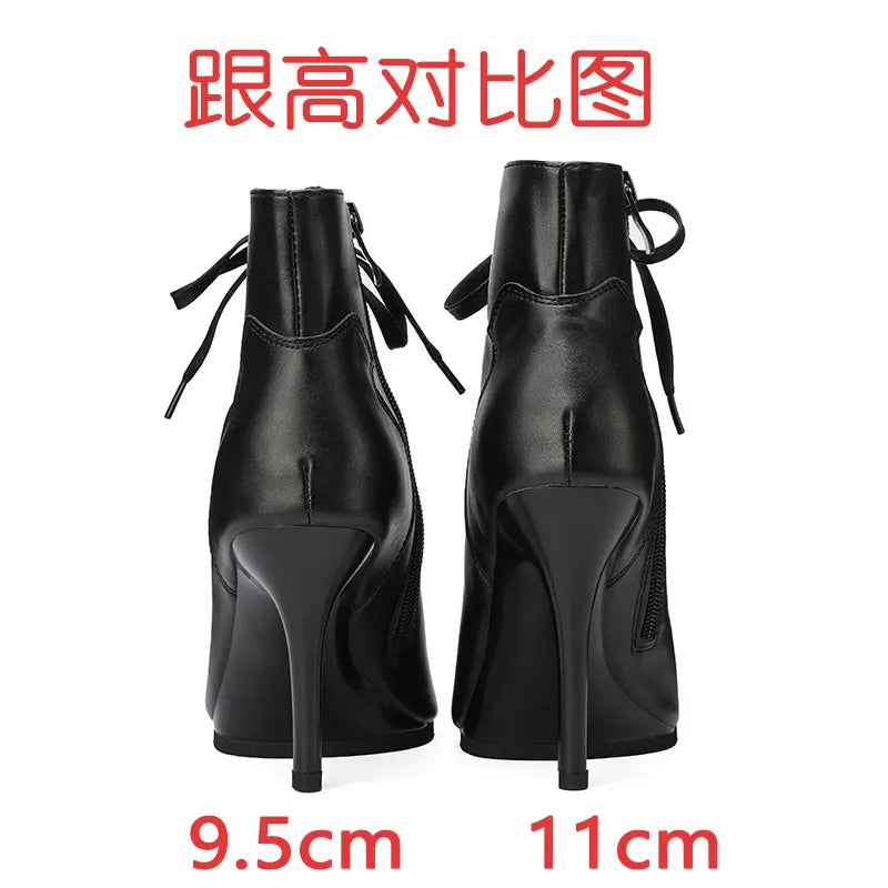 Lace Up Open Toe Latin Dance Boots With Stiletto Heels for Women