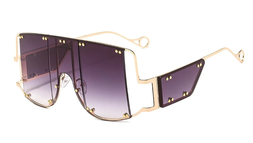 Oversized Mirrored Square Sunglasses