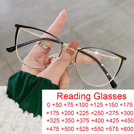 Cat Eye Hollow Metal Reading Glasses