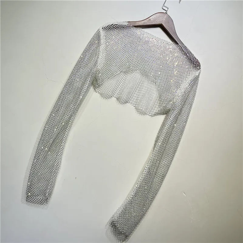 Crystal Hollow Out Tank Top