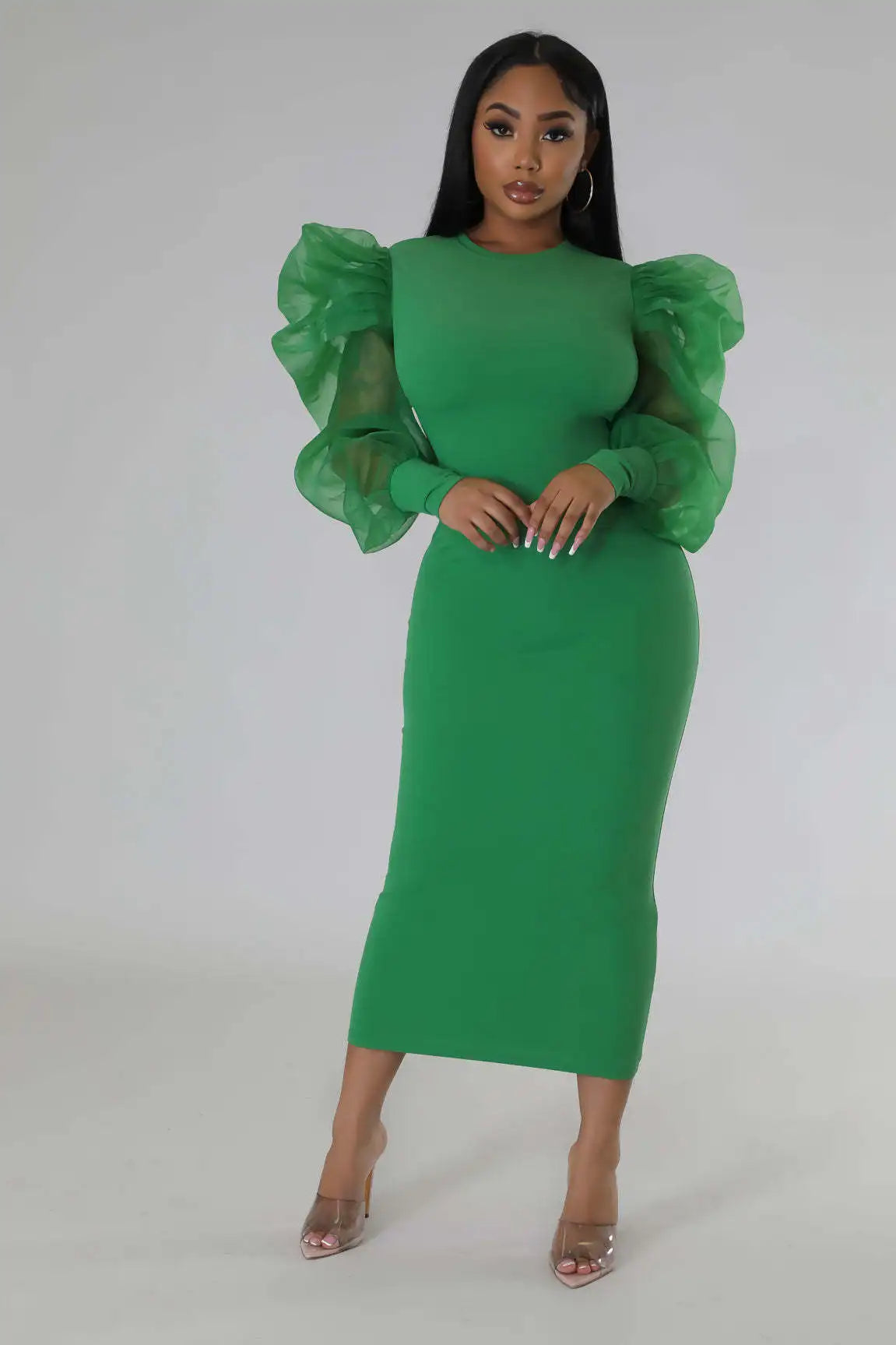 Women White Long Dress Lace Lantern Full Sleeve Round Neck A Line Dresses Elegant Ladies Splice Skirts Autumn Formal Vestidos