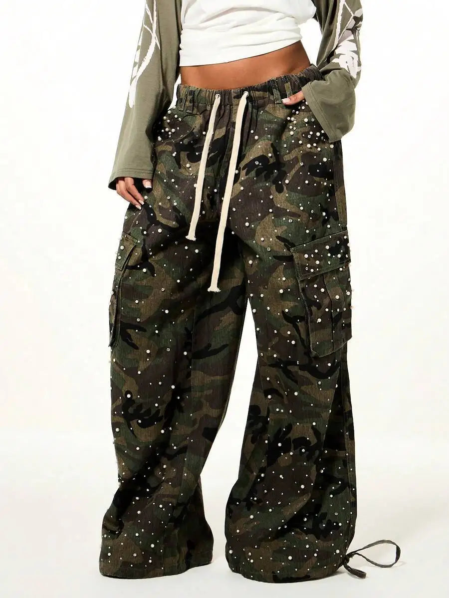 Loose Fit Camouflage Cargo Pants