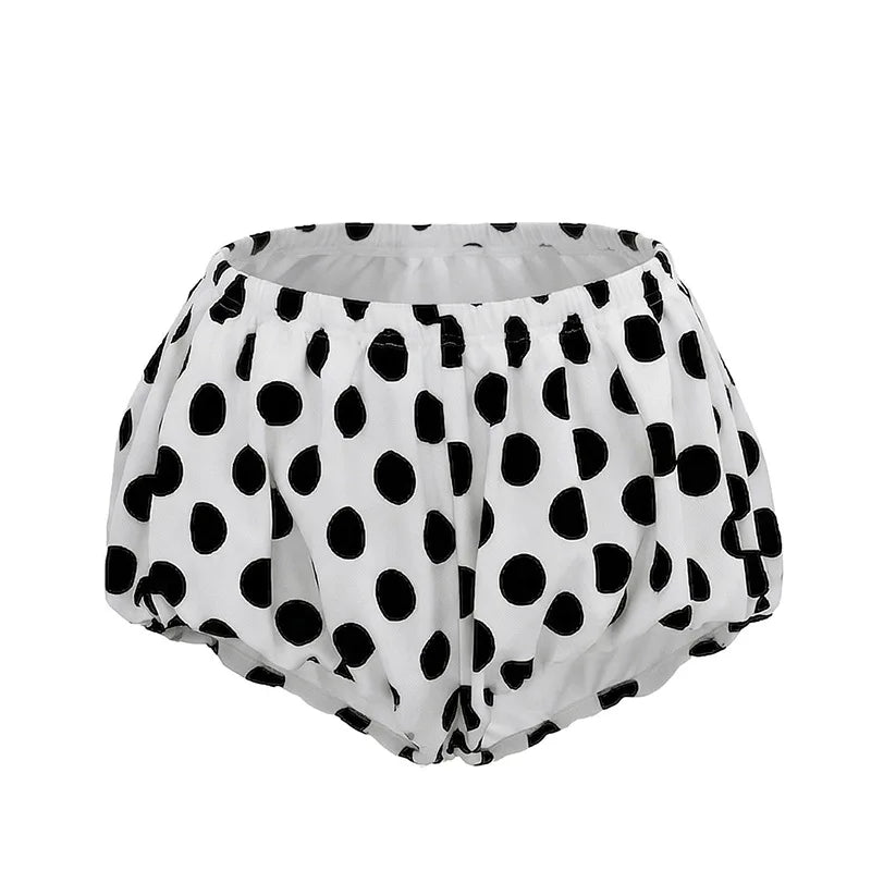 Polka Dot Spaghetti Strap Crop Top and Shorts Two Piece Set for Women