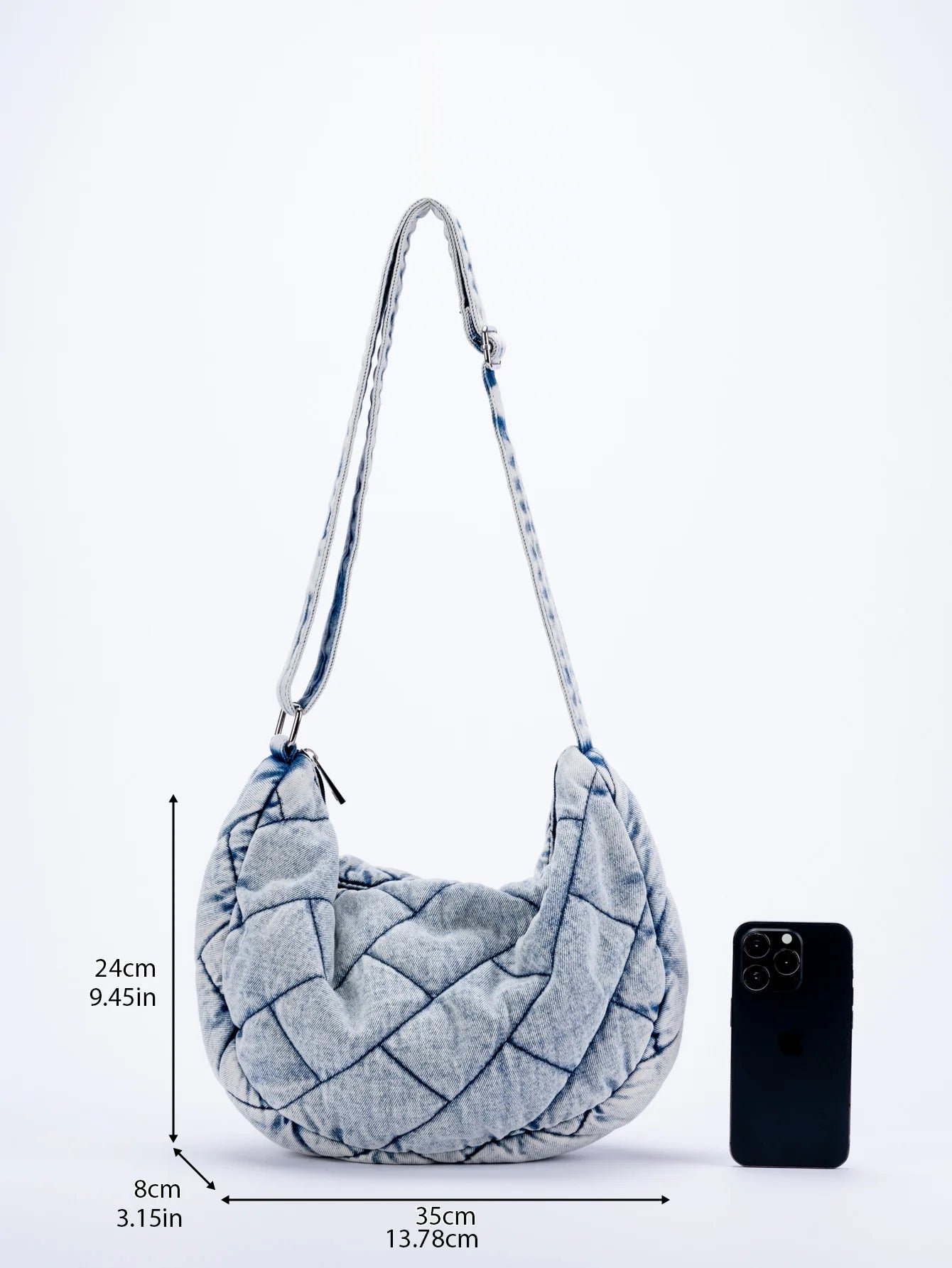 Vintage Denim Shoulder Bag Women's Large Capacity Messenger Bag Multi-pockets Satchel Bags Adjustable Strap Ladies Crossbody Bag