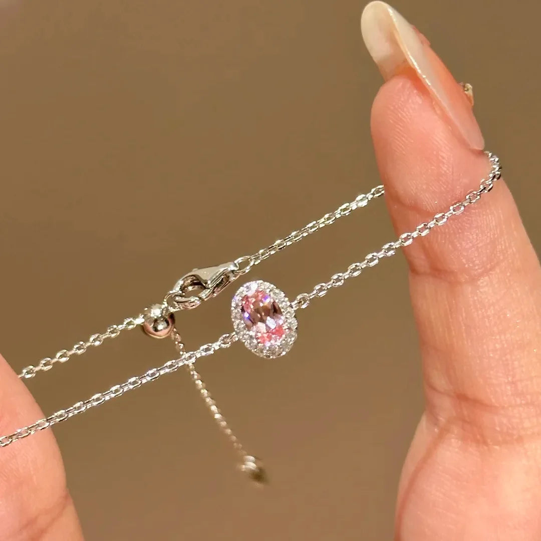 Dainty Oval Cubic Zirconia Chain Bracelet for Women