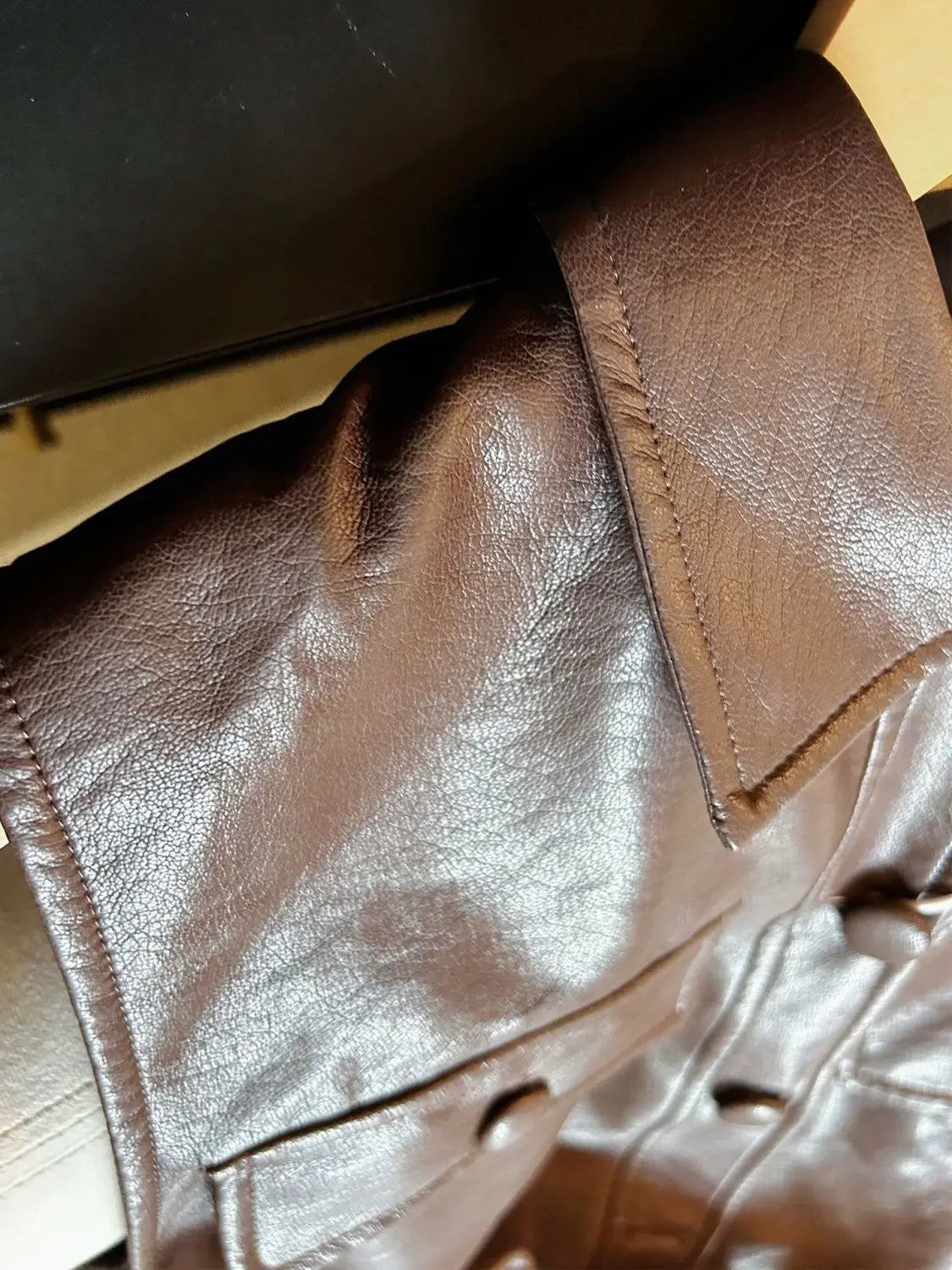 Retro Lapel Belted Leather Sleeveless Vest for Women