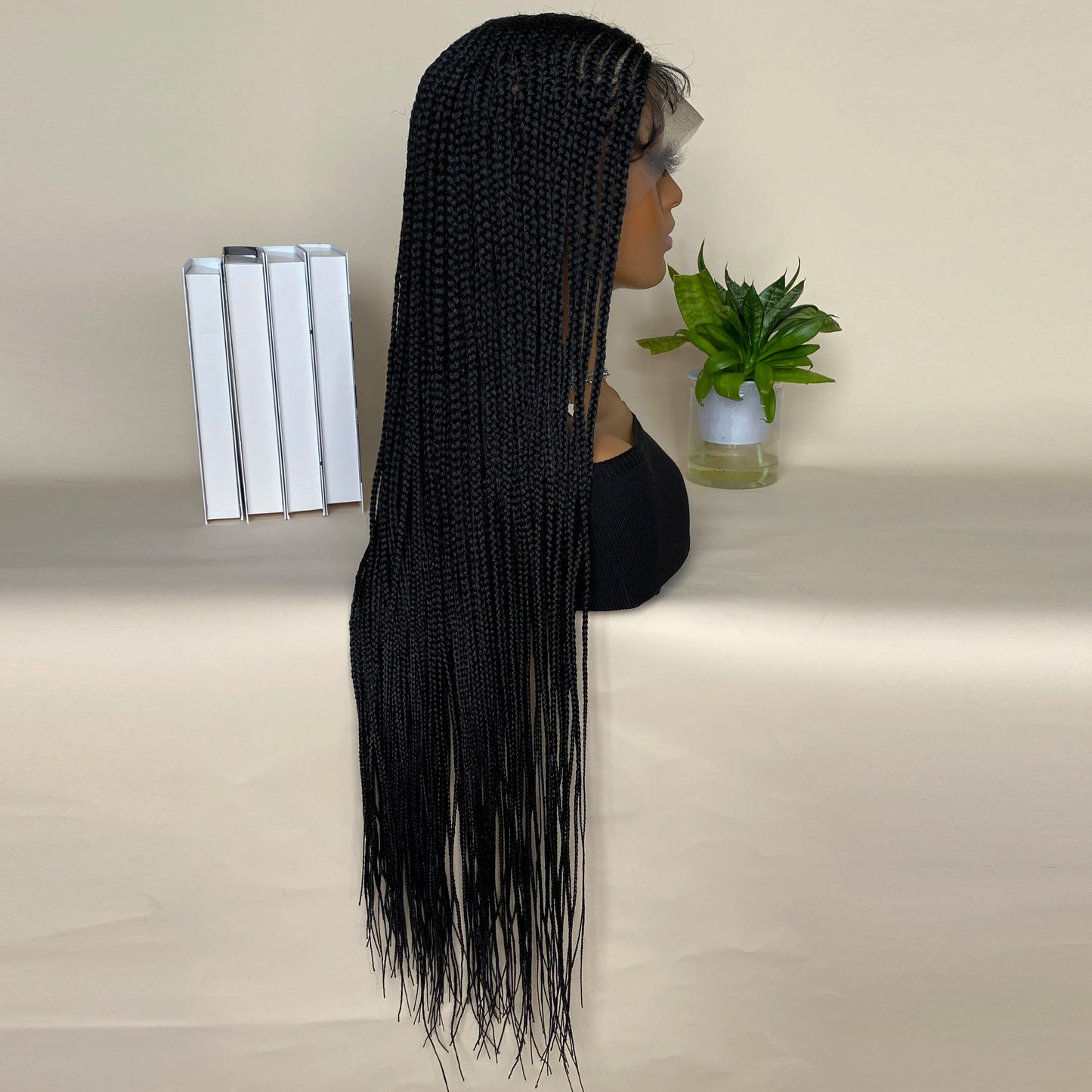 Long Braided Lace Front Synthetic Wig With Baby Hair for Women