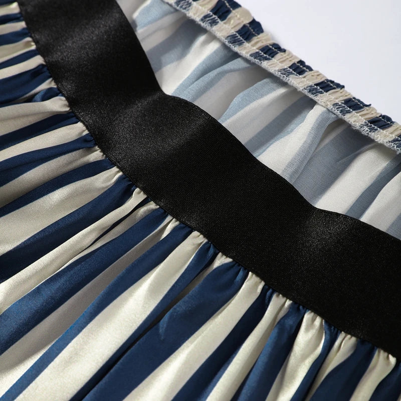 Striped Strapless Maxi Dress Set With Detachable Shawl for Women