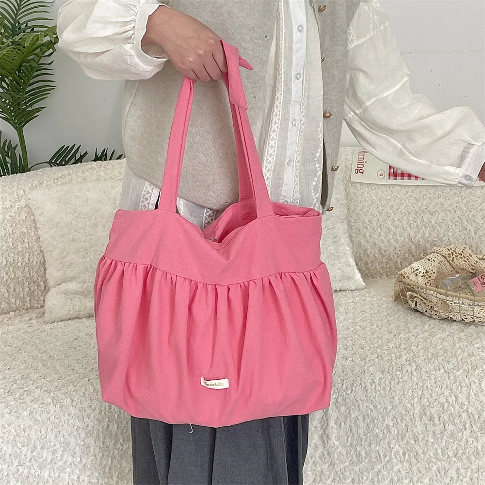 Casual Large Capacity Belted Canvas Tote Bag for Women