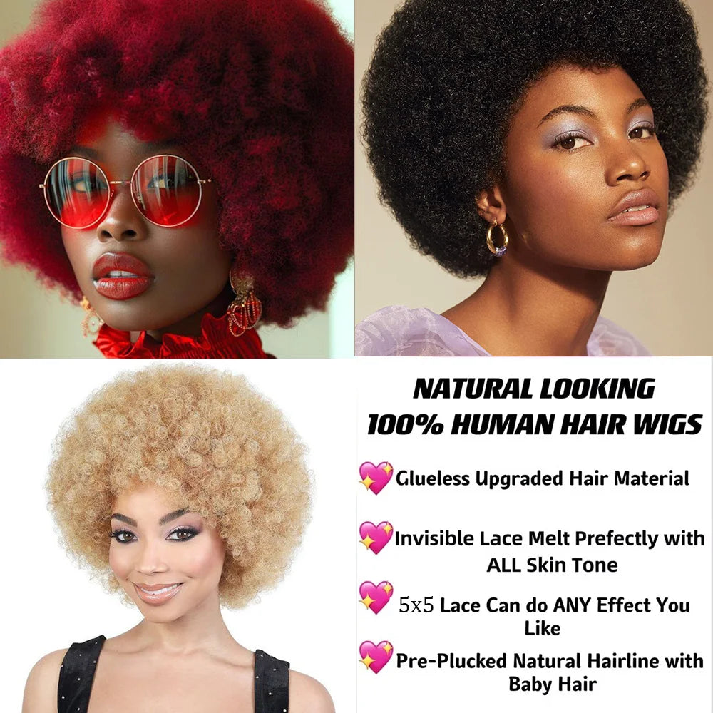 Short Brazilian Twisted Curly Remy Human Hair Wig For Women