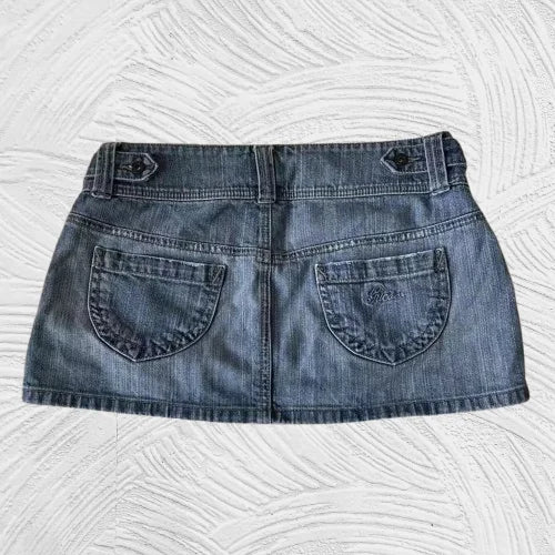 Womens Classic Blue Denim Mini Skirt High Quality Casual Summer Skirt Young Ladies Comfortable Fit with Stylish Pocket Design