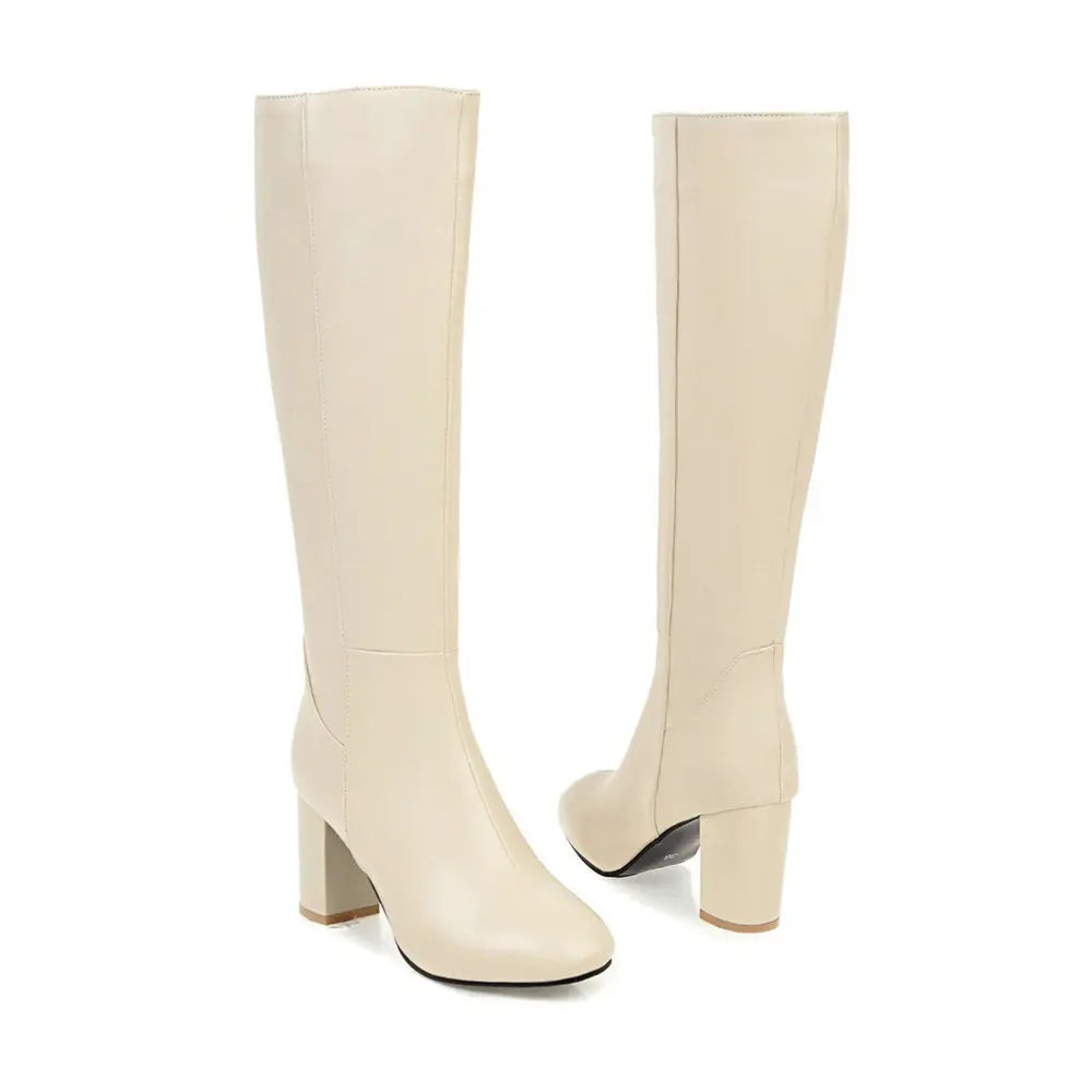 Knee High Platform Boots With Thick Heels for Women