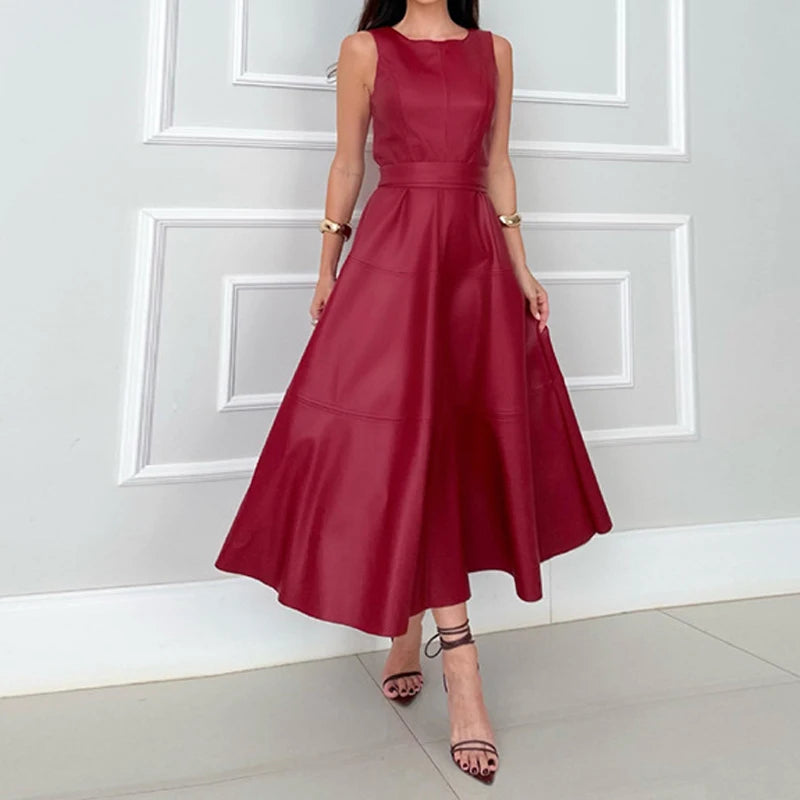Pleated Open Back Party Dress