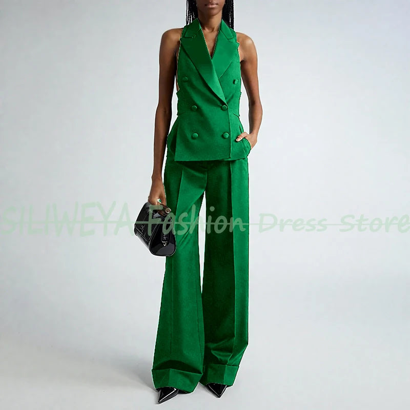Double Breasted Vest And Pants Set