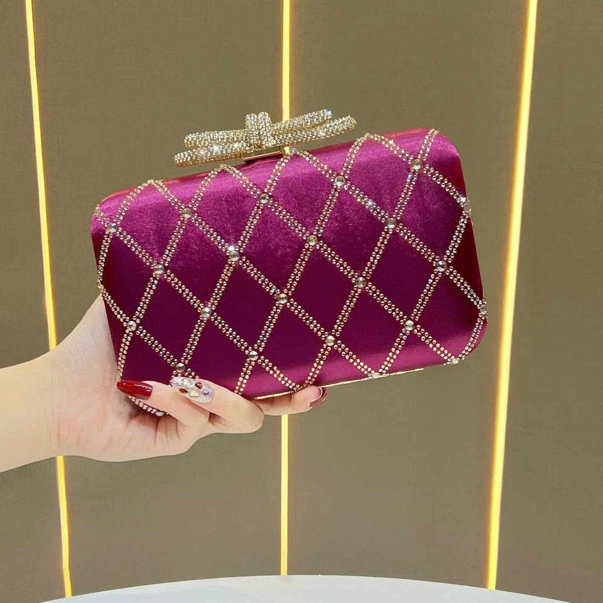 Glitter Rhinestone Clutch Messenger Bag for Women