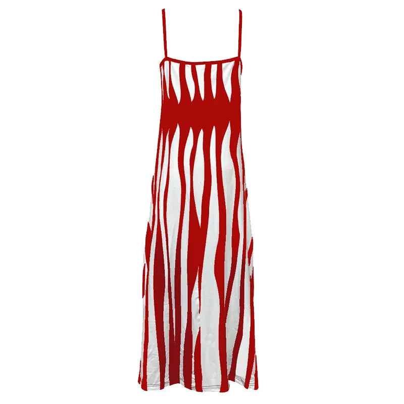 Casual Striped Sleeveless Knit Maxi Dress For Women