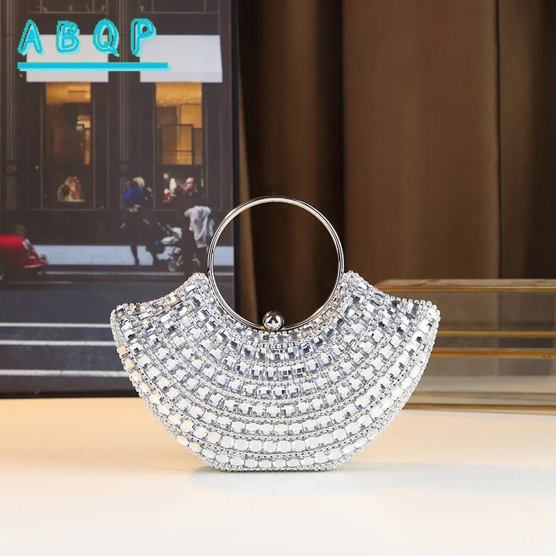 New Evening Women's Bag Luxury Brand Diamond-encrusted Sparkling Dinner Party Handbag Diamond-encrusted Women's Shoulder Bag
