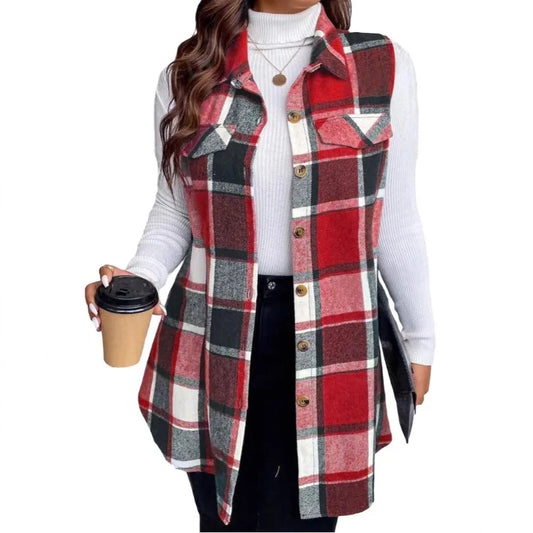 Plaid Sleeveless Shirt