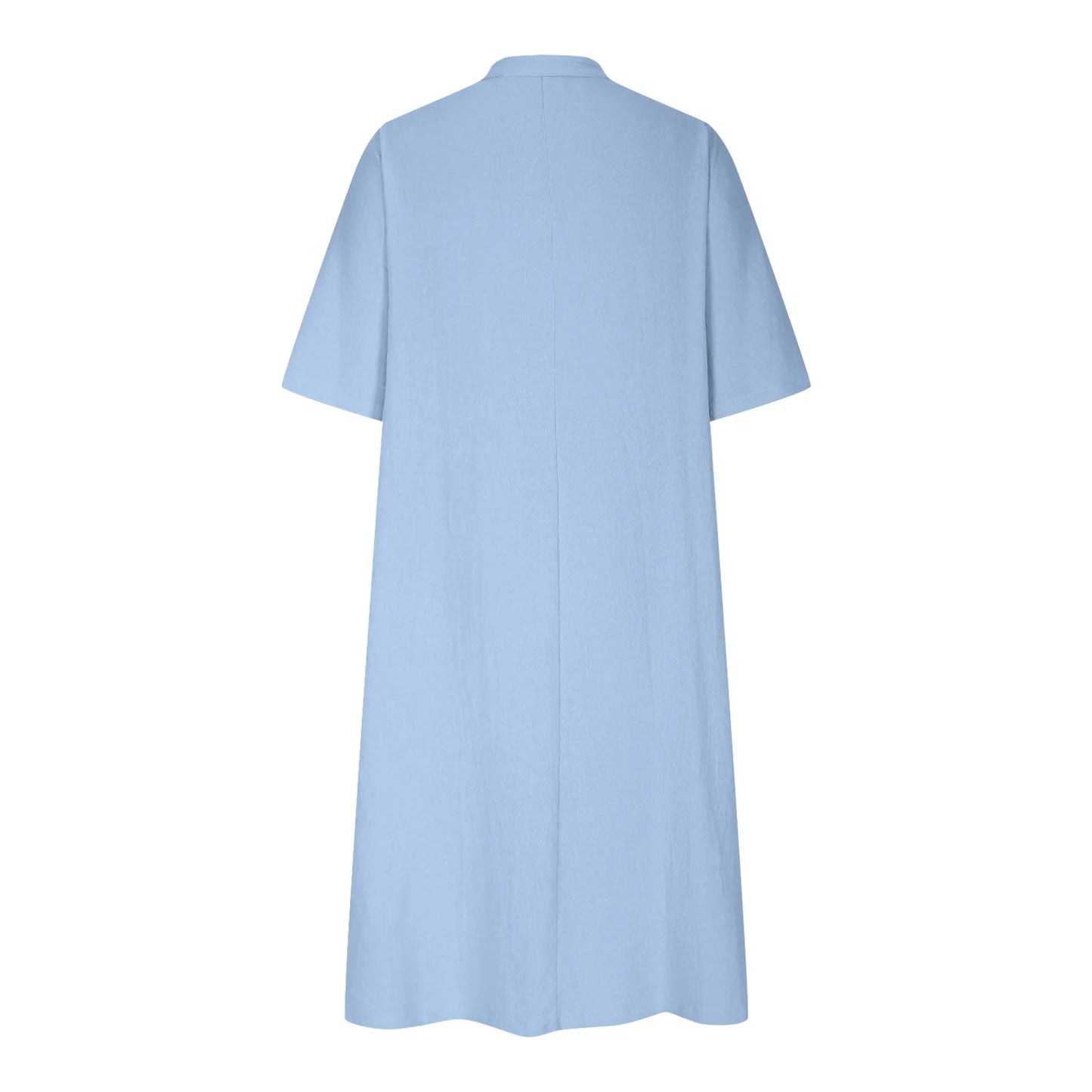 Elegant Casual Short Sleeve Solid Midi Dress for Women